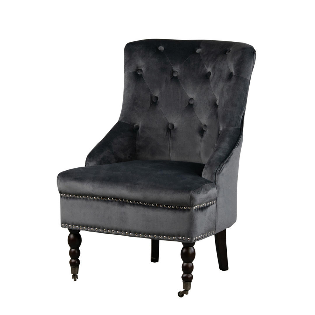 Black studded accent online chair